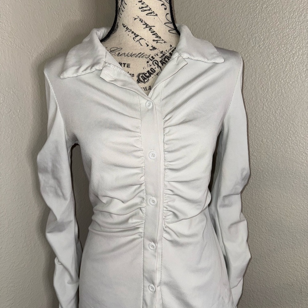 Elegant White Button-Up Women's Top